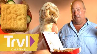 The WILDEST Foods Andrew Couldn’t Finish Eating  Bizarre Foods  Travel Channel [upl. by Mellitz]