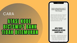 cara atasi kode swift bank tidak ada [upl. by Nylzzaj685]