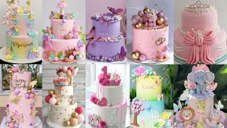 🥳🎂1st Birthday Cake ldeas For Baby GirlCake Design For Birthday GirlBirthday CakeCake Decorating [upl. by Inessa]