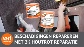 Hoe repareer je met 2 Componenten houtrot reparatiemiddel  Buitendeur Schilderen 5 [upl. by Faletti]