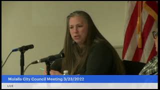 Molalla City Council Meeting  3232022 [upl. by Ignatia]