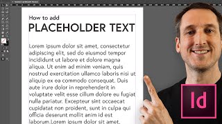 How to Add Placeholder Text in Adobe InDesign  lorem ipsum [upl. by Hewes]