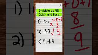 Divisibility Rule for 9  Math with Mr J Shorts [upl. by Nej]