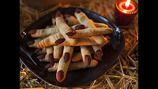 Come fare dei biscotti per Halloween  videoricetta delle dita di strega [upl. by Annawt]