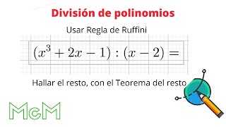 Teorema del resto y regla de ruffini  Mica [upl. by Sanez340]