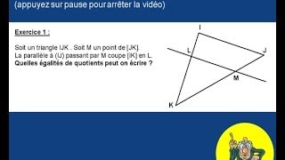 théorème de Thalès dans un triangle 1 4ème [upl. by Houston]