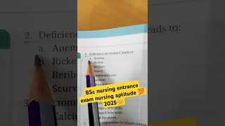 BSc nursing 🔥💯entrance 😊 exam 2025 nursing aptitude trendingshort video chandnimedico [upl. by Lamraj]