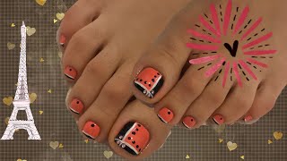 Cómo pintarse las uñas de los pies Diseño fácil y bonito [upl. by Enyawd967]