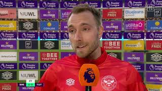 Christian Eriksen speaks after facing former club Tottenham Hotspur [upl. by Grindle984]