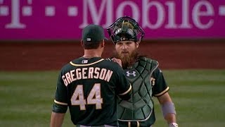 OAKSEA Gregerson gets Buck to end game earns save [upl. by Rimisac887]