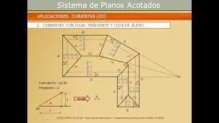 Sistema de Planos Acotados Cubiertas 01 Igual pendiente y cota de alero [upl. by Staford]