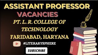 Job opportunity assistant professor permanent vacancies [upl. by Dulcy]