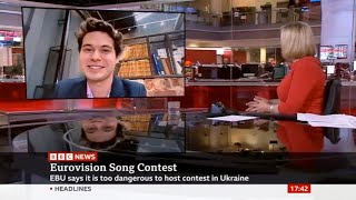 UK will host Eurovision 2023 Reaction on BBC News Channel [upl. by Zaneski]