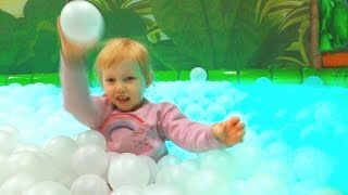 Indoor Playground Family Fun for Kids Part 6 with Spelling  Ball Pits Slides Tunnels Rides [upl. by Danell910]