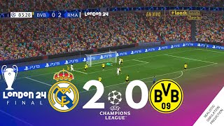 REAL MADRID 20 BORUSSIA DORTMUND  FINAL  UEFA Champions League  SimulaciónRecreación VideoJuego [upl. by Kessia36]