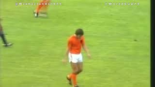 Willem van Hanegem crooked free kick vs Uruguay WorldCup74 [upl. by Brink]