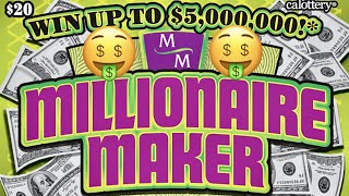 🤑 NEW ❇️ Millionaire Maker ❇️ WINS CA Lottery Ticket Scratchers 🤑 [upl. by Hilton389]