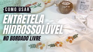 ✂️ Como Usar Entretela Hidrossolúvel no Bordado Livre  Vídeo 27 [upl. by Chapell245]