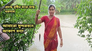 প্রচন্ড বৃষ্টিতে পুকুর থেকে মাছ ধরলাম caught fish from pond in heavy rain  Nandita Sundarban life [upl. by Parsifal181]