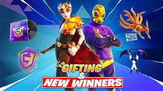 Gifting Fortnite SkinsCosmetics amp NEW December Winners [upl. by Nassir]