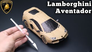 How to Make Lamborghini Aventador  Cardboard miniature [upl. by Ahsei]