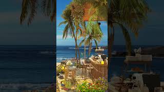 Seaside Jazz Coffee Ambience with Relaxing Bossa Nova amp Soft Ocean Waves☕ Fresh Jazz for Good Mood [upl. by Marelda]