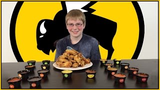 12yrold eats 18 hot sauces from Buffalo Wild Wings  Crude Brothers [upl. by Fuld]