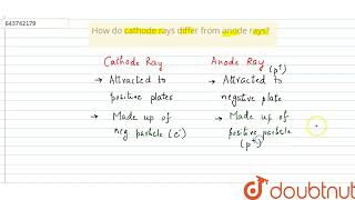 How do cathode rays differ from anode rays  9  ATOMIC STRUCTURE AND CHEMICAL BONDING  CHEMIS [upl. by Cullie]