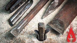 Blacksmithing  Forging tools for stone splitting [upl. by Monto379]