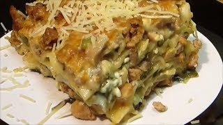 Homemade Lasagna Recipe  Chicken Spinach and Mushroom Lasagna [upl. by Eran]