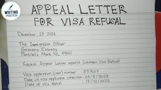 How to Write An Appeal Letter for Visa Refusal  Writing Practices [upl. by Benjie]