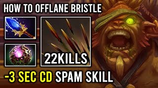 How to Play Offlane Bristleback Like 11K MMR with 3 Sec CD Quill Spray Spam Skill Dota 2 [upl. by Ecyt163]