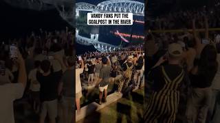 After upsetting Bama Vandy fans carried the goalpost to the Cumberland River 😭 via gcotham21X [upl. by Tessil271]