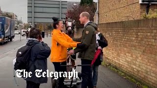 Prince William surprises mother during charity walk from Wales to London [upl. by Alyal]