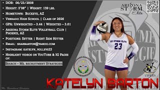 Katelyn Barton  Setter amp Defensive Specialist  2024 Lone Star Classic [upl. by Celtic]