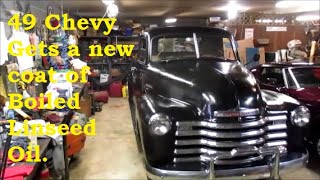 1949 Chevy truck Boiled Linseed Oil coating Volume 73 [upl. by Eelimaj]