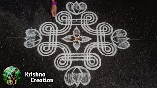 Easy Padi Kolam Design with 5x3x3 dots  Simple Padi Kolam  Beautiful Rangoli  Padi kolam Muggulu [upl. by Mirabelle43]