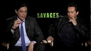 Benicio Del Toro and Demian Bechir Interview  Savages  Empire Magazine [upl. by Suolevram]