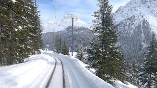 ★ 4K 🇨🇭 Arosa  Chur Cab ride Switzerland 022021 [upl. by Akeihsal395]