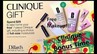 Dillard’s Clinique Bonus Days FREE MAKEUP AND SKINCARE Free 7 piece gift with 29 purchase RUN [upl. by Dorry670]