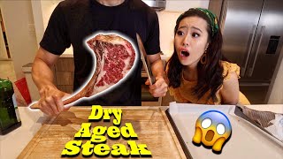 Trying GORDON RAMSAYS STEAK RECIPE with a 80 DRY AGED TOMAHAWK STEAK [upl. by Hugon]