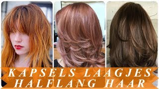 Kapsels laagjes halflang haar 2018 [upl. by Ellehsad18]