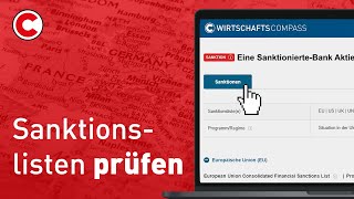 Sanktionslisten prüfen  Sanktionslisten einfach online einsehen  WirtschaftsCompass [upl. by Nodarse]