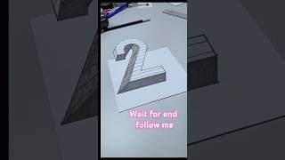 Draw a Number 2 on Line Paper 3D Trick Art shortfeed shirts shortvideo [upl. by Flaherty783]