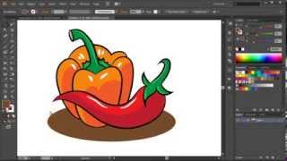 Adobe Illustrator  T32  jak narysować papryczki  how to draw peppers [upl. by Aicilra916]