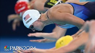 Katie Ledecky sends a message in 400m freestyle heat with late charge  Paris Olympics  NBC Sports [upl. by Dail61]