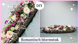 Romantisch langwerpig bloemstuk 🌸💕✨ Cursus Bloemschikken 202  Carlein Tukkers [upl. by Joelle]