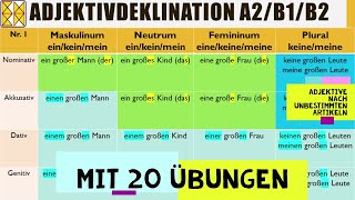 Adjektivdeklination nach den unbestimmten Artikeln  Deutsche Grammatik [upl. by Joli]