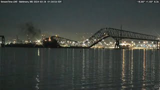 Video shows Baltimore Francis Scott Key Bridge collapse after ship strike [upl. by Cantlon]