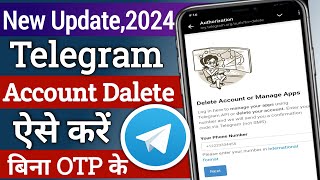 Telegram Account Delete Kaise Kare2024  How o delete telegram id  How to delete telegram account [upl. by Ahsieat620]